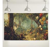 Toile de fond fantaisie de forêt - Scène naturelle vintage - Décoration de jardin enchanté - Accessoires de photographie pour remise de diplôme en plein air - Événements d'été - 180 x 100 cm