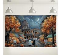 Toile de fond fantômes d'Halloween, décorations de festival d'automne et d'automne, arrière-plan de fête effrayant pour événements photographiques 180 x 109 cm