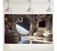 Toile de fond futuriste pour chambre spatiale, décorations d'intérieur sur le thème de la science-fiction, fond de photographie moderne pour événements, décoration d'intérieur inspirée de la galaxie