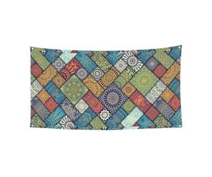 Toile de fond HD avec impression mandala pour Halloween, Noël, décoration extérieure et intérieure, panneau de fête à suspendre résistant à la décoloration pour une utilisation répétée