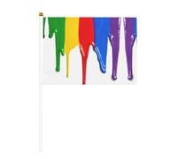 Toile de fond imprimée avec éclaboussures de peinture - Mini drapeaux pour grande ouverture, bar, bureau, défilés de la coupe du monde et événements sportifs