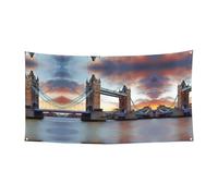 Toile de fond imprimée Old Tower Bridge London (180 cm x 90 cm) parfaite pour les fêtes, les bars et les décorations extérieures