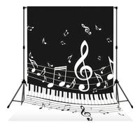 Toile de fond imprimée touches de piano avec notes de musique pour photographie, portrait, séance photo, accessoire de studio photo et fête