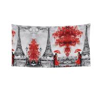 Toile de fond imprimée Tour Eiffel Paris 180 cm x 90 cm Parfait pour les fêtes, bars et décorations extérieures