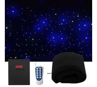 Toile de fond LED en velours avec télécommande DMX512 pour fête de mariage, club, spectacle (blanc/bleu) 4 x 8 m