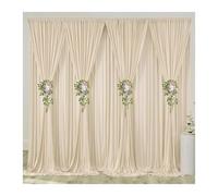 Toile De Fond Mariage (8 à 10 Panneaux) Rideaux de Fond Ivoire de 1,5 m x 3 m for Toile de Fond de Photographie de Mariage ou d'anniversaire(10 Panels-5ft x 10ft)