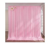 Toile De Fond Mariage Rideaux de Fond en Satin 5x8/10 Pieds for décorations de Photographie de Mariage, d'anniversaire et de fête(1 Panels Pink,150x600cm(5x20FT))