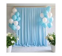 Toile De Fond Mariage Rideaux de Fond en Satin 5x8/10 Pieds for décorations de Photographie de Mariage, d'anniversaire et de fête(1 Panels Sky Blue,150x300cm(5x10FT))