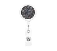 Toile de fond mathématique rétractable - Enrouleurs de badge rétractables robustes avec clip de ceinture - Porte-badge amusant - Porte-clés pour infirmière, enseignante, fournitures de bureau