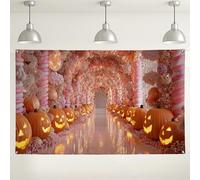 Toile de fond murale citrouille d'Halloween, fond décoratif pour fêtes, parfait pour les festivals d'automne et les célébrations d'automne, 180 x 109 cm