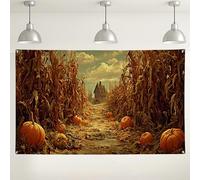 Toile de fond murale de récolte de citrouilles, décoration rustique d'automne pour fêtes d'automne, fond de photographie saisonnière pour célébrations de Thanksgiving, 180 x 109 cm