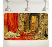 Toile de fond murale de rue gothique, arrière-plan photo de style vintage pour décorations de fête d'Halloween, scène effrayante intérieur/extérieur pour événements photographiques, 180 x 109 cm