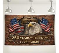 Toile de fond murale Eagle Freedom - Décorations patriotiques vintage rustiques - Rouge, blanc, bleu - Fond photo pour fête et événements - 180 x 109 cm