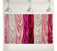 Toile de fond murale élégante en satin drapé, décoration de fête en tissu pêche scintillante et rouge, arrière-plan photo élégant pour intérieur/extérieur pour mariages et événements, 180 x 109 cm