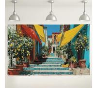 Toile de fond murale en forme de citronnier vibrant, décoration artistique de rue colorée pour événements, fond de photographie d'été en plein air pour fêtes et célébrations 180 x 109 cm
