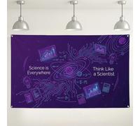 Toile de fond murale sur le thème de la science, violet Tech Design Décorations de fête, arrière-plan moderne pour photographie d'intérieur/extérieur pour événements, fournitures de célébration de