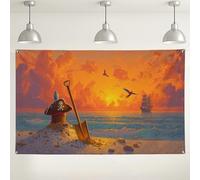 Toile de fond murale sur le thème des pirates, décoration de fête sur la plage, fond de photographie d'aventure pour anniversaire d'enfant, événements d'été, 180 x 109 cm