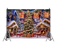Toile de Fond Noël 1.5x1.2m, Sapin de Noël Luxueux, cheminée, Nouvel an, Photographie, Ville de Conte de fées, élan, modèle, bannière de fête de Famille, Accessoire de Studio Photo