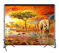 Toile de fond panoramique animaux de la jungle forêt tropicale africaine safari grande bannière photographie studio tissu fond photo accessoire 2,1 x 1,8 m #2193