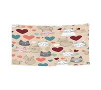 Toile de fond personnalisable Happy Walking Kitty - Décoration extérieure/intérieure avec œillets métalliques pour festivals et fêtes