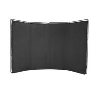 Toile de Fond Portable Noire 2,4 × 4 m, Support pour arrière-Plan Photographique avec Support, Cadre panoramique Pliable avec Sac de Transport, pour Diffusion en Direct, fêtes et scènes
