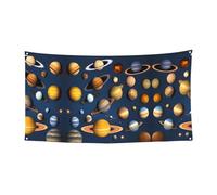 Toile de fond pour événement Motif planètes du système solaire Idéal pour les fêtes et célébrations 180 x 90 cm