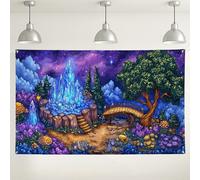 Toile de fond pour jardin en cristal enchanté, paysage fantastique, idéal pour photographie, fêtes et événements, décoration printemps/été, 180 x 109 cm