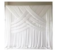 Toile de Fond pour Mariage Rideaux de Fond Mariage croisés, Draperies, Panneaux fête d'anniversaire, décoration, possibilité créer Nombreux modèles(White,H5xW5M)