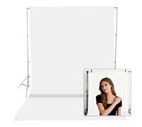 Toile de fond pour photo - Blanc - 3 tailles - Grand mur pliable - Corps blanc - Pour photographie, zoom, YouTube, vidéo, TV - 2 x 3 m