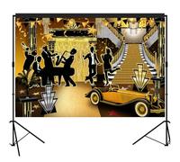 Toile de fond pour photo Gatsby Flapper des années 20 - Jazz - 2,1 x 1,5 m