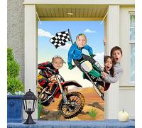 Toile de Fond pour Photographie de Moto Tout-Terrain, Toile de Fond pour Photographie de Visage de Motocross - Fond Décoratif pour Photos, Idéal pour Les Fêtes sur Le Thème du Motocross