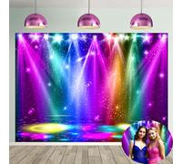 Toile de fond pour photographie de scène arc-en-ciel - 2,1 x 1,5 m - Paillettes colorées - Décoration de fête - Accessoires photo