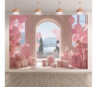 Toile de fond pour photographie, nuages, fleurs, conte de fées, bannière de décoration de fête pour filles, nouveau-né, fête prénatale, anniversaire (D, 150 x 210 cm)