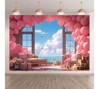 Toile de fond pour photographie, nuages, fleurs, conte de fées, bannière de décoration de fête pour filles, nouveau-né, fête prénatale, anniversaire - Accessoires de séance photo (E, 150 x 210 cm)