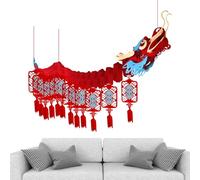 Toile de fond pour photos du Nouvel An chinois, décorations du Nouvel An lunaire - Ensemble de décoration de l'année dragon Creative Dragon 2024 Bannière de la Fête Printemps,Bannière de la fête