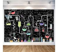 Toile de fond pour sciences chimiques 2,1 x 1,5 m - Chimie - Géométrie - Physique - Photographie manuscrite - Bannière pour expériences chimiques - Décoration pour enfants - Laboratoire de chimie