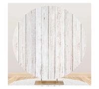 Toile de Fond Ronde en Bois for Couverture de Photographie, Planche de Bois Marron Rustique, arrière-Plan Circulaire for fête d'anniversaire et de Mariage(NWH11681,D 5ft(150cm) Poly)