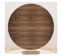 Toile de Fond Ronde en Bois for Couverture de Photographie, Planche de Bois Marron Rustique, arrière-Plan Circulaire for fête d'anniversaire et de Mariage(NWH12170,D 3ft(100cm) Poly)