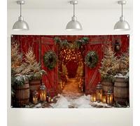 Toile de fond rustique au pays des merveilles d'hiver, décorations de scène de vacances confortables pour fêtes, fond photo de Noël pour événements festifs, 180 x 109 cm