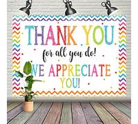 Toile de fond « Thank You for All You Do » - 2,1 x 1,5 m - « Thank You for All You Do » - Congratulations diplômés - « Be Thankful to The Teacher Doctor Staff » en classe de 2023 - Photographie de bal de fin d'année - Bannière de décoration de fête