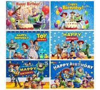 Toile de fond Toy Story Buzz Lightyear Woody pour garçons, décoration murale pour fête d'anniversaire, fournitures pour baby shower, bannière, affiche, studio photo A065-31