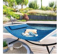 Toile De Hamac Matelassé Bleu Indigo Akio - Hespéride Multicolore