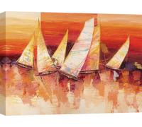 Toile de haute qualité - Luigi Florio, Voiliers à l'horizon (détail) - 80x60 cm