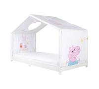 roba housse pour lits Montessori 90 x 200 cm au design Peppa Pig - Accessoire adapté pour transformer en lit à baldaquin - Inclus : 3 pochettes de rangement et fenêtre de toit