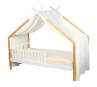 SEVIRA KIDS - Toile de lit, Ciel de lit cabane en Gaze de Coton à Carreaux Made in France