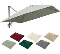 Toile De Parasol Carrée Déportée Résistante, 8 Baleines, en Polyester Résistant Aux Intempéries, Idéale pour Terrasse, Jardin Ou Balcon. Protection Solaire Extérieure. Taupe 3x3m/9.8x9.8ft