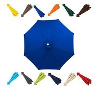 Toile de parasol universelle Auvent De Remplacement Pour Parasol De Terrasse à 8 baleines, robuste et résistante aux UV, pour 2,5 m, 2,7m, 3 m et 3,5 m bleu royal 8 côtes - 300 cm (10 pieds)