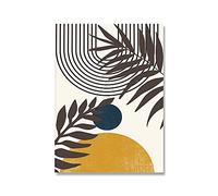 Toile de peinture abstraite bleue jaune du milieu du siècle, affiches et imprimés modernes, images d'art murales for décoration de salon et de maison(1,30x40cm No Frame)