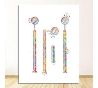 Toile de peinture d'anatomie, tableau de dentiste, Art mural médical, aquarelle, décor mural de clinique, équipement dentaire, affiche de dents 30x40cm sans cadre