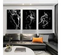 Toile de peinture de Couple en noir et blanc,corps Sexy,femmes et hommes,affiche d'art murale imprimée,image murale pour chambre et maison 40x60cmx3 sans cadre